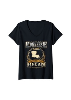 Womens Converse Louisiana Hometown Where MY Story Began V-Neck T-Shirt