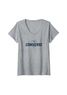 Womens Converse Texas TX Vintage Athletic Navy Sports Logo V-Neck T-Shirt