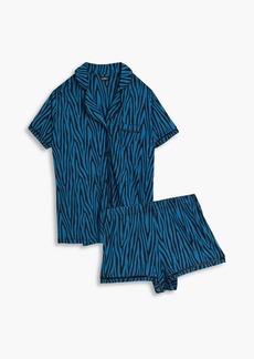 Cosabella - Bella zebra-print Pima cotton and modal-blend jersey pajama set - Blue - S