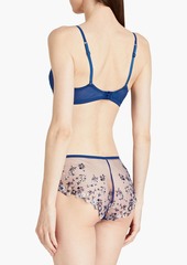 Cosabella - Embroidered stretch-mesh triangle bra - Blue - S