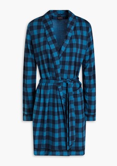 Cosabella - Gingham Pima cotton and modal-blend robe - Blue - M