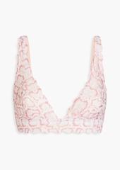 Cosabella - Printed stretch-lace soft-cup triangle bra - Yellow - S