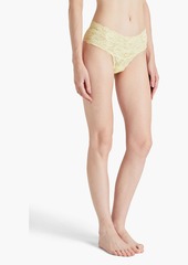 Cosabella - Never Say Never stretch-lace mid-rise thong - Yellow - L/XL