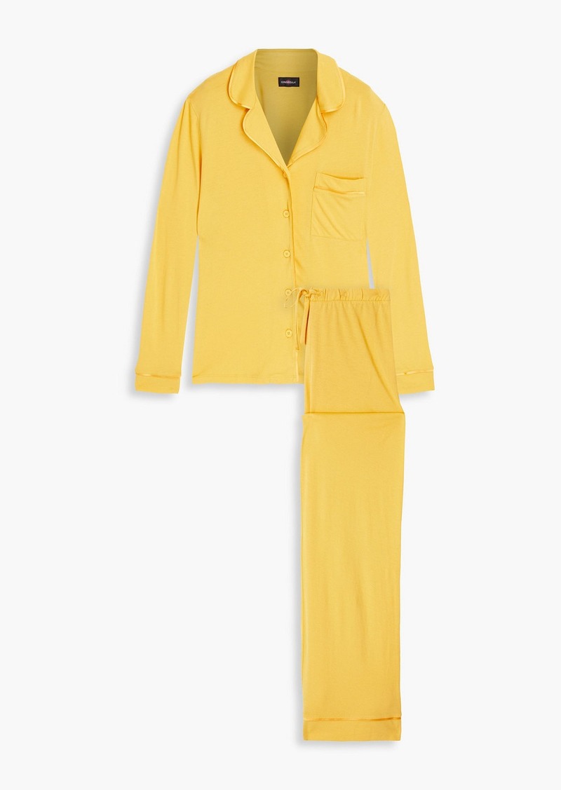 Cosabella - Pima cotton and modal-blend jersey pajama set - Yellow - XL