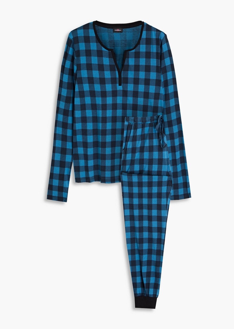 Cosabella - Gingham Pima cotton and modal-blend jersey pajama set - Blue - S