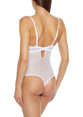 Cosabella - Selita embroidered stretch-mesh thong bodysuit - White - M