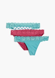 Cosabella - Set of three stretch-cotton jersey low-rise thongs - Blue - L/XL