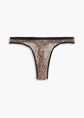 Cosabella - Soire Confidence leopard-print stretch-mesh low-rise thong - Animal print - S/M
