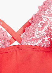 Cosabella - Veneto corded lace-paneled stretch-jersey bodysuit - Pink - S