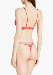 Cosabella - Veneto two-tone corded lace and stretch-jersey triangle bra - Pink - S