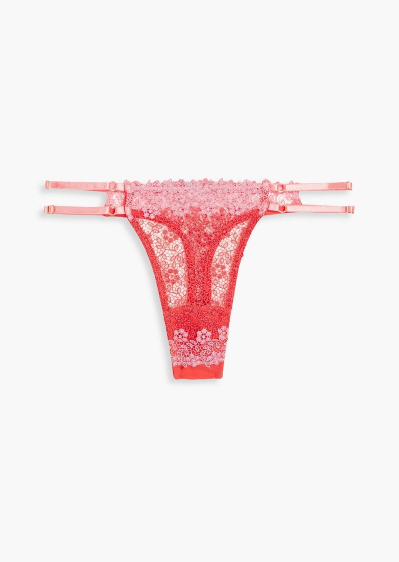 Cosabella - Veneto two-tone corded lace low-rise thong - Pink - M/L