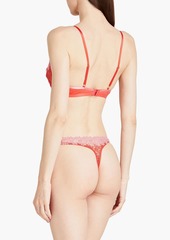 Cosabella - Veneto two-tone corded lace low-rise thong - Pink - M/L