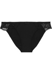 Cosabella Woman Lace-trimmed Stretch-jersey Low-rise Briefs Black