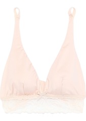 Cosabella Woman Evolved Leavers Lace-trimmed Stretch-jersey Soft-cup Triangle Bra Pastel Pink