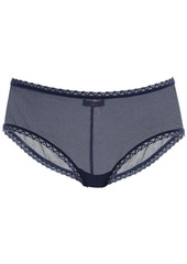Cosabella Woman Mesh Temptations Lace-trimmed Stretch-mesh Low-rise Briefs Navy