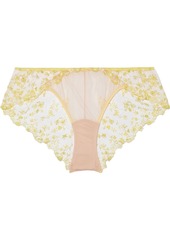 Cosabella Woman Embroidered Tulle High-rise Briefs Neutral