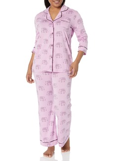 Cosabella Women's Plus Size Bella Printed Long Sleeve Top & Pant Pajama Set