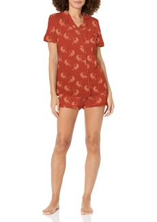 Cosabella Women's Bella Printed Short Sleeve Top & Boxer Pajama Set