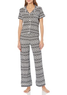 Cosabella Women's Bella Printed Short Sleeve Top & Boxer Pajama Set  Extra Small