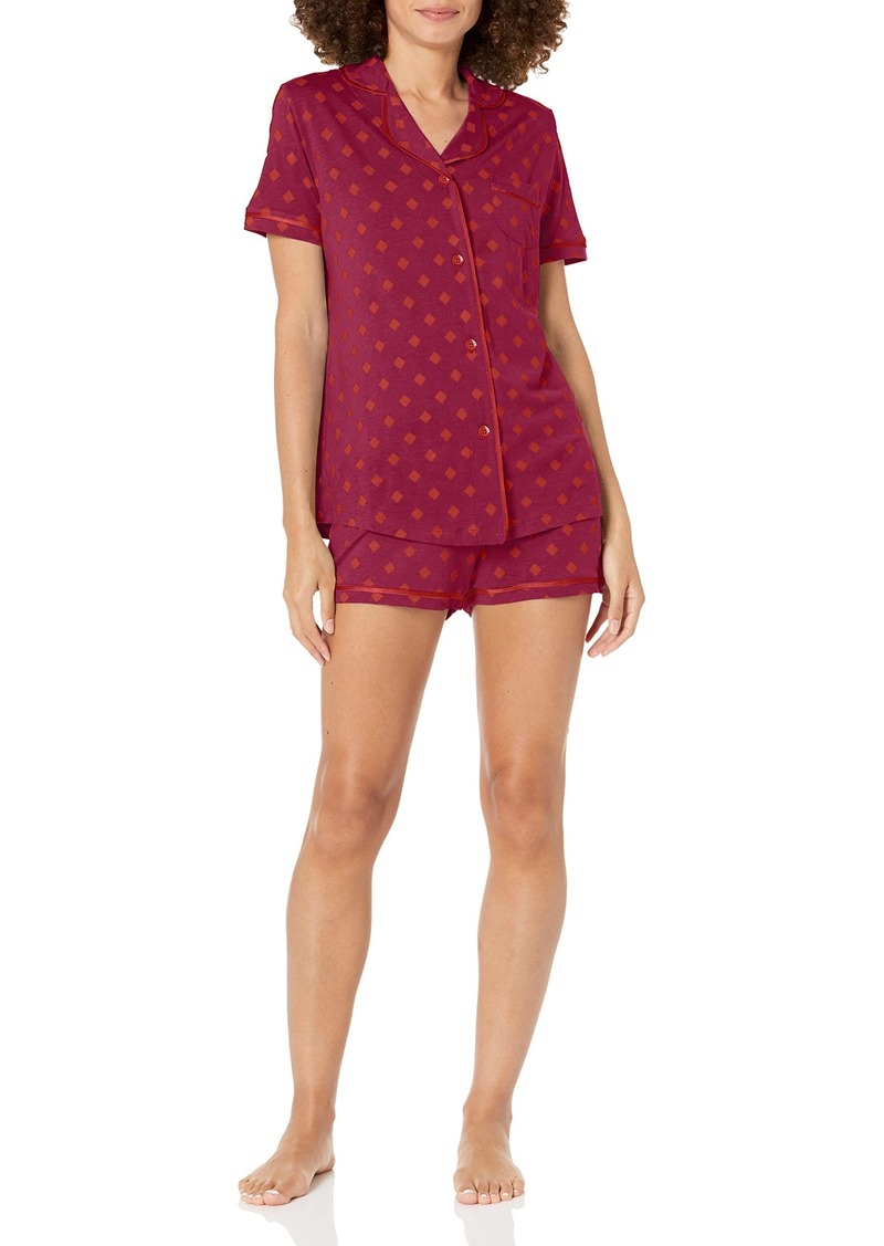 Cosabella Women's Plus Size Bella Printed Short Sleeve Top & Boxer Pajama Set