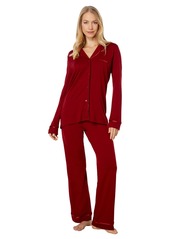 Cosabella Women's Bella Long Sleeve Top & Pant Pajama Set Sindoor Red/Sindoor Red