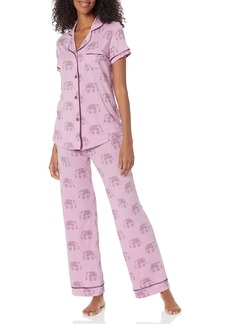 Cosabella Women's Plus Size Bella Printed Short Sleeve Top & Pant Pajama Set