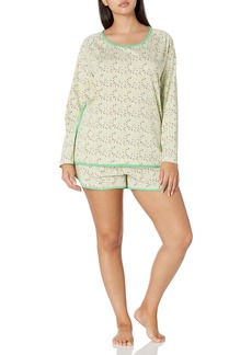 Cosabella Women's Florida Lounge Printed Long Sleeve Top & Boxer Pj Set