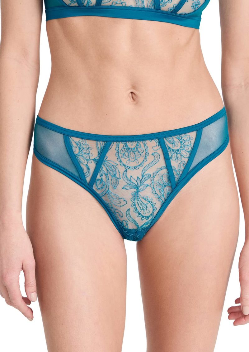 Cosabella Women's Sardegna Embroidered Thong  Blue S-M