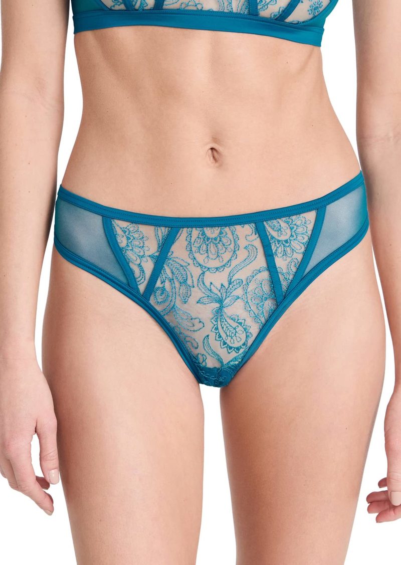 Cosabella Women's Sardegna Embroidered Thong  Blue M-L