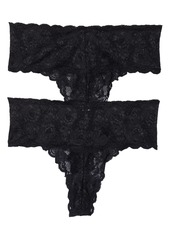 Cosabella Never Say Never Comfie Cutie 2-Pack Lace Thongs in Black at Nordstrom