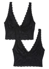 Cosabella Never Say Never Curvy Plungie 2-Pack Bralettes in Black at Nordstrom