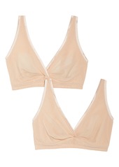 Cosabella Soire Confidence Curvy 2-Pack Bralettes in Beige at Nordstrom