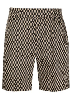 Costume National logo-plaque checked dotted shorts