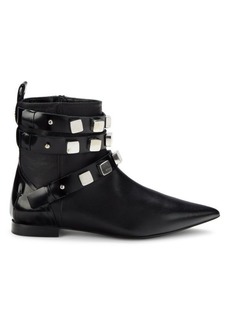 Costume National Studded Leather Ankle Boots