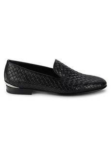 Costume National ​Woven Leather Smoking Slippers