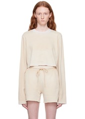 COTTON CITIZEN Beige Tokyo Crop Long Sleeve T-Shirt