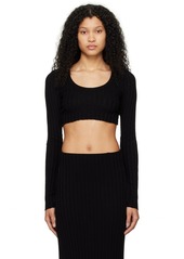 COTTON CITIZEN Black Capri Crop Long Sleeve T-Shirt