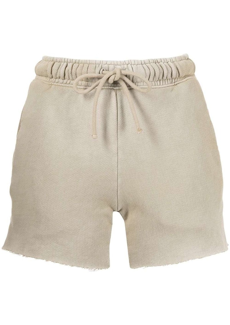 Cotton Citizen faded raw-cut track shorts