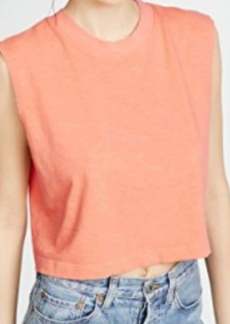 Cotton Citizen Tokyo Crop Muscle Tank In Coral