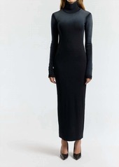 Cotton Citizen Verona Turtleneck Maxi Dress In Black Cast