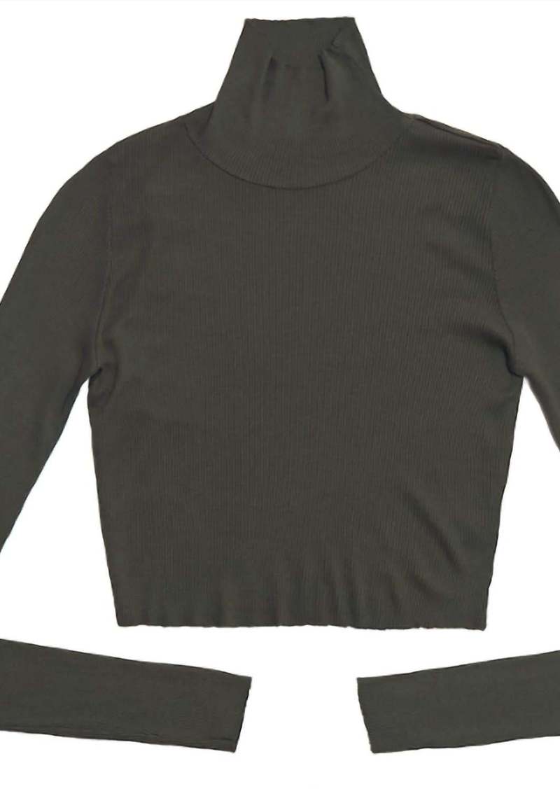 Cotton Citizen Women's Melbourne Crop Turtleneck In Army