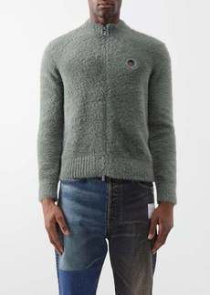 Craig Green - Eyelet-embellished Brushed Knitted Zipped Sweater - Mens - Green
