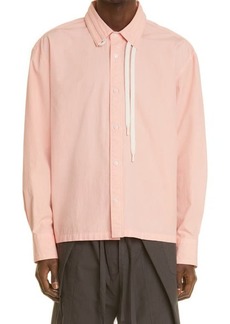 Craig Green Laced Long Sleeve Cotton Shirt in Pink at Nordstrom