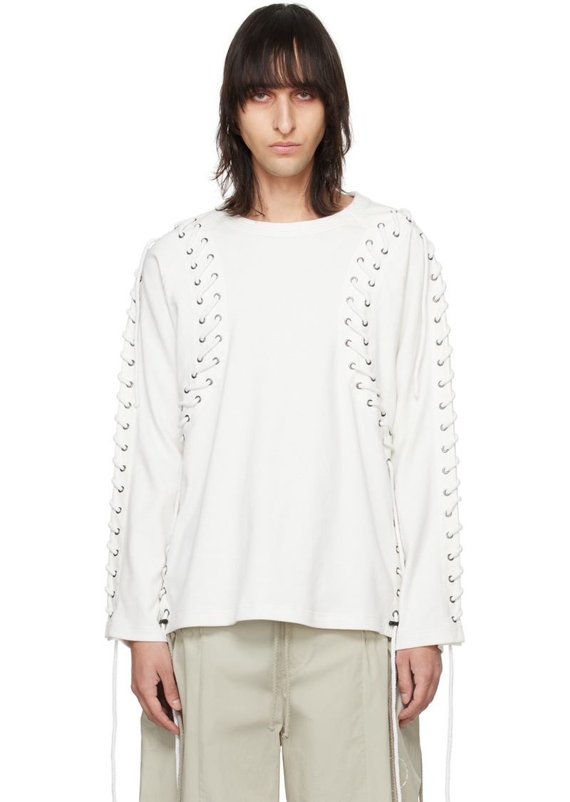 Craig Green White Lace-Up Long Sleeve T-Shirt