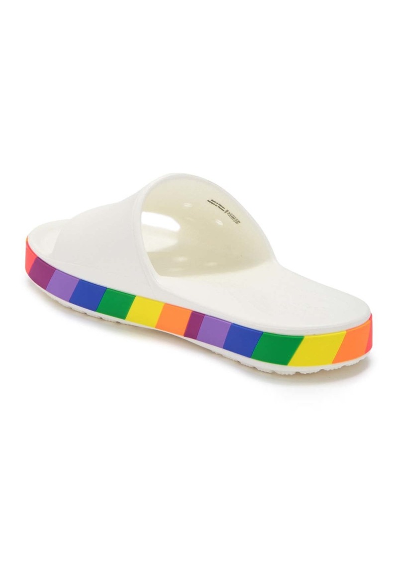 rainbow croc sandals