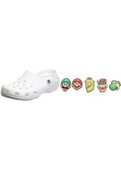 Crocs Classic Clog | Comfortable Slip On Water Shoes   Women/5 Men Shoe Charm 5-Pack | Personalize with Jibbitz Super Mario Small