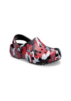 CROCS Kids' Classic Camo Clog in Black/Red at Nordstrom