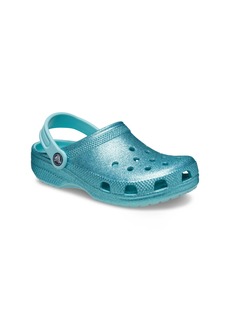 CROCS Kids' Classic Glitter Clog in Pure Water at Nordstrom Rack