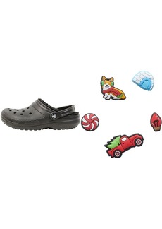 Crocs Men's and Women's Classic Lined Clog | Fuzzy Slippers w/Jibbitz Charms 5-Packs   Women / 11 Men