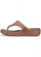 Crocs Monterey Embellished Wedge Flip Flops | Sandals for Women